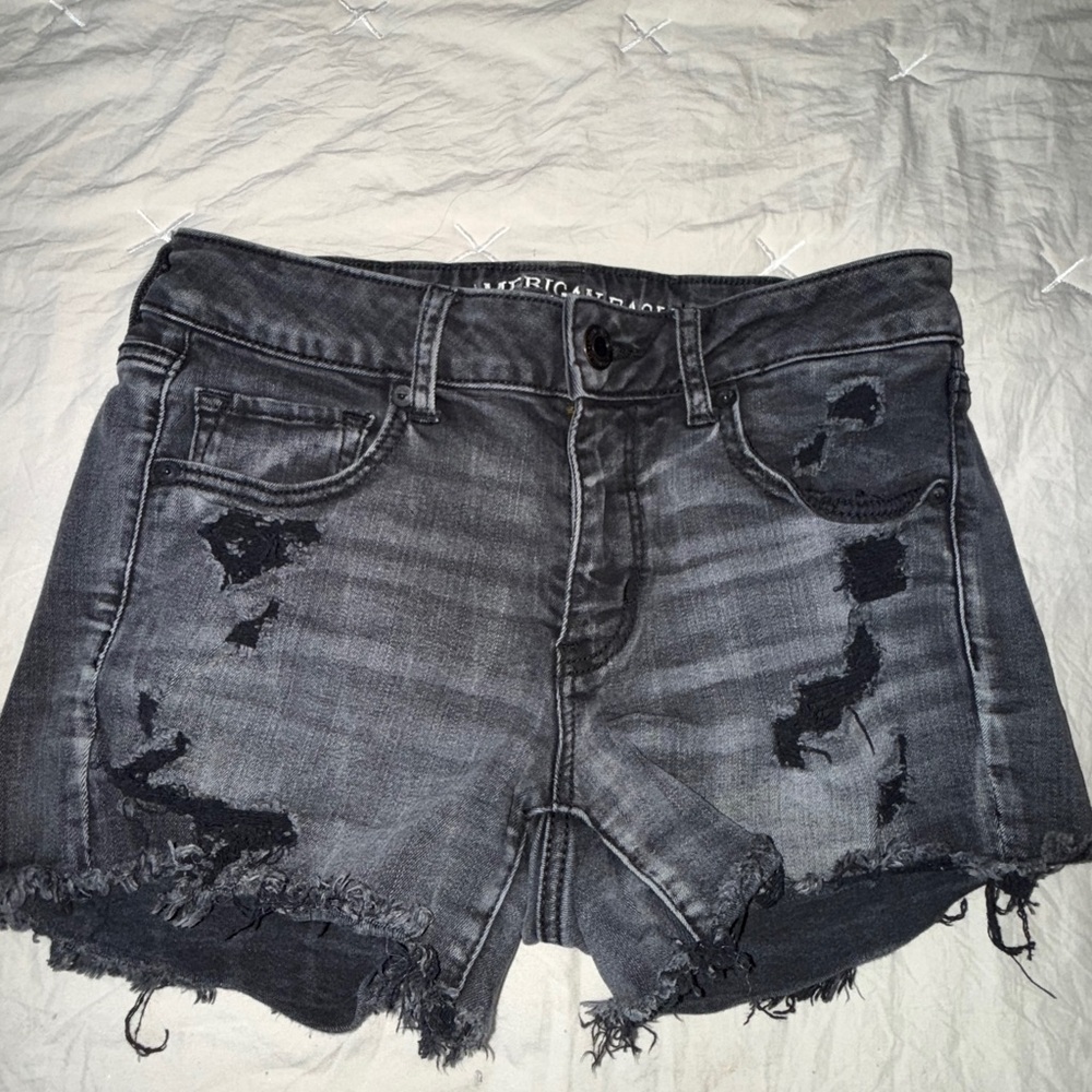 American eagle shorts Distressed Black Denim Shorts